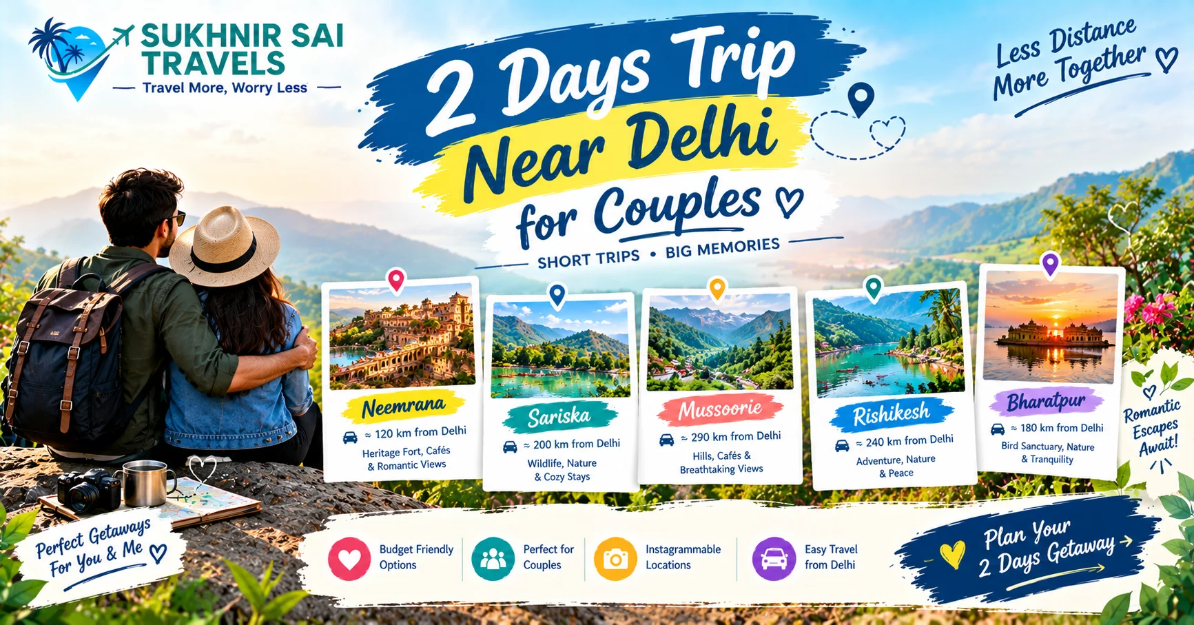 2 days trip near delhi for couples